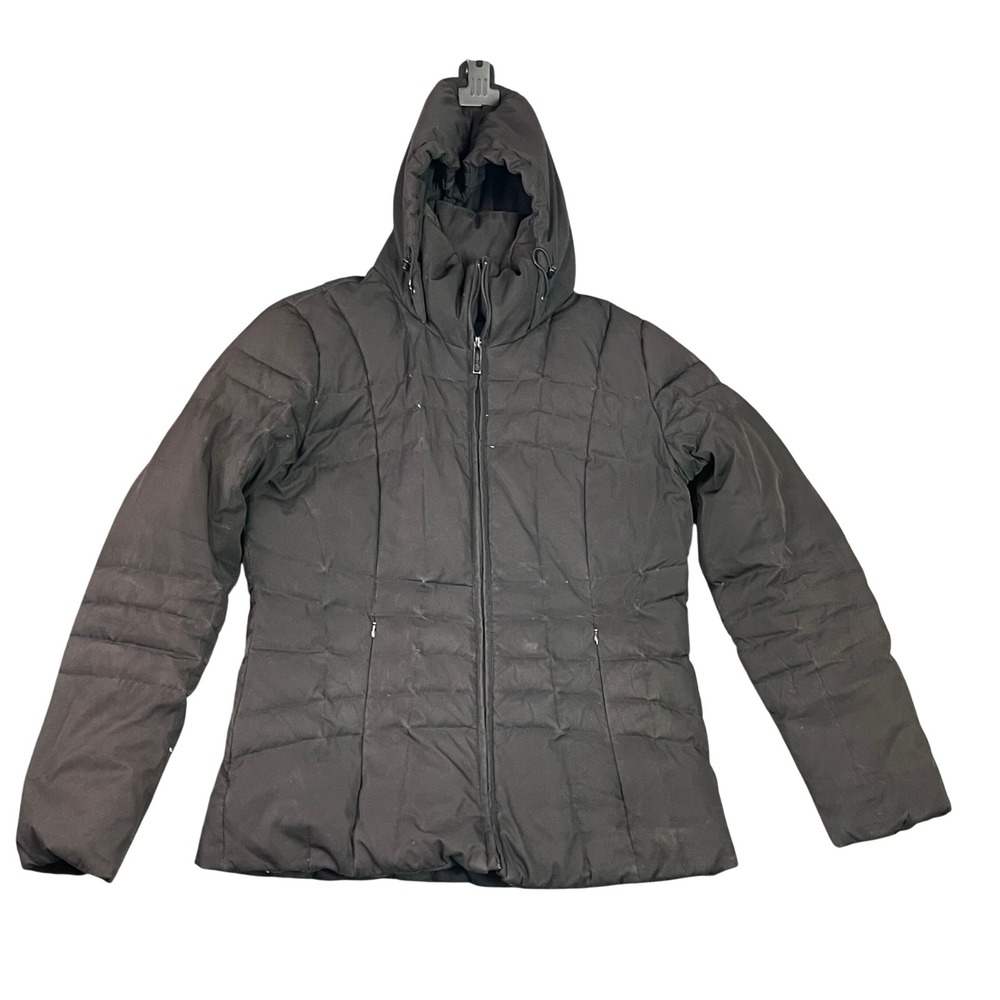 Calvin Klein Goose Puffer Jacket Womens Small Black Lined Quilted Down Coat